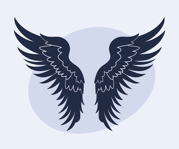 Silueta de alas de ángel de diseño plano