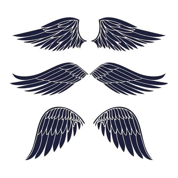 Silueta de alas de ángel de diseño plano