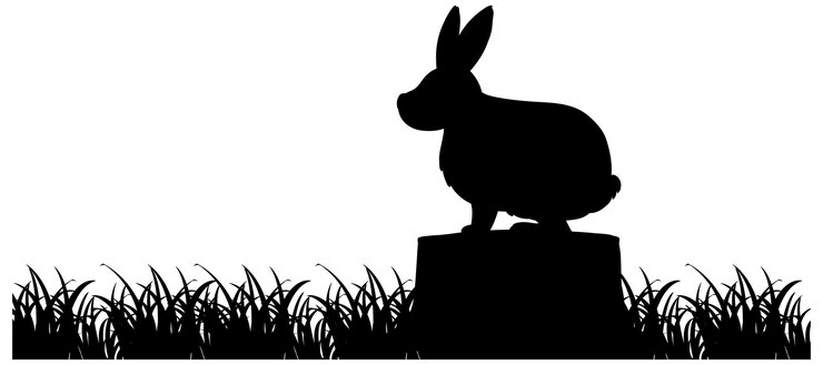 Vector gratuito silueta, animal, en, naturaleza, fondo blanco