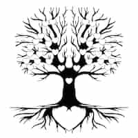 Vector gratuito silueta de árbol genealógico dibujado a mano