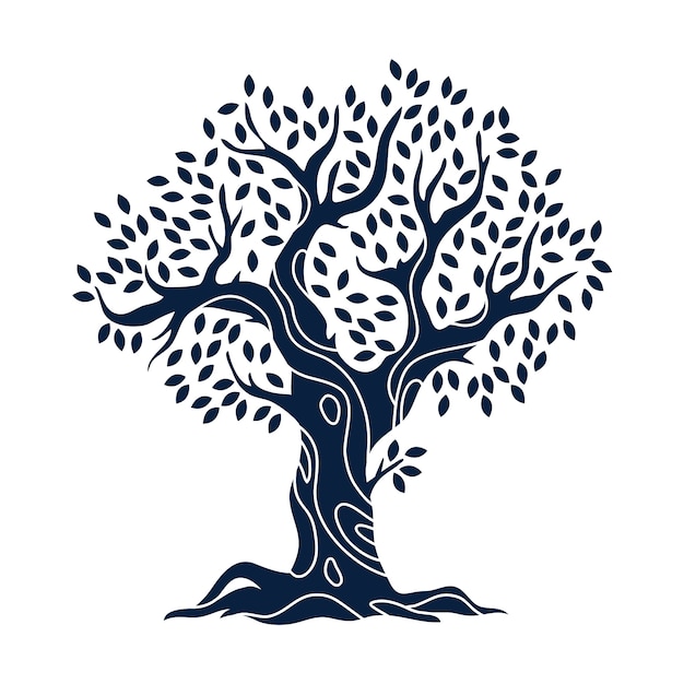 Vector gratuito silueta de árbol genealógico de diseño plano
