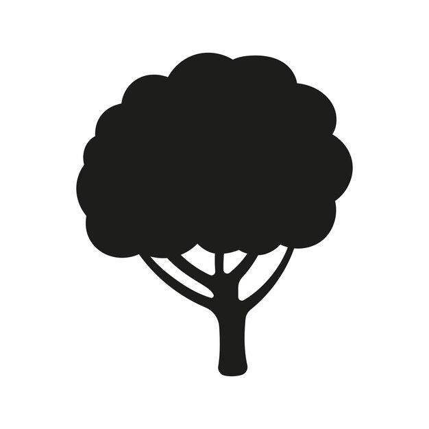 Silueta de árbol redondo básico