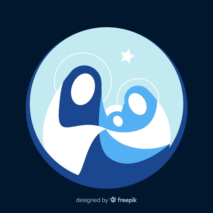 Vector gratuito silueta azul natividad
