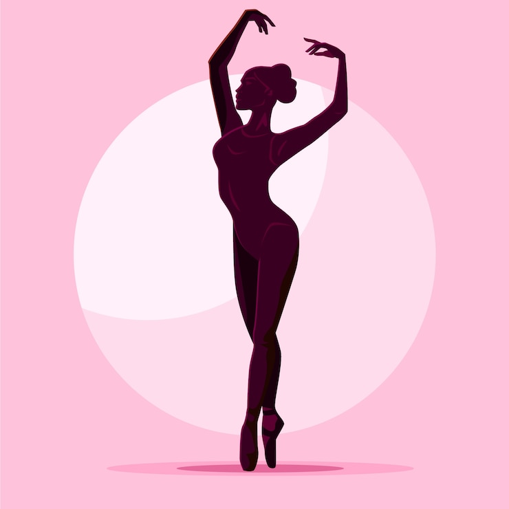 Vector gratuito silueta de bailarina dibujada a mano