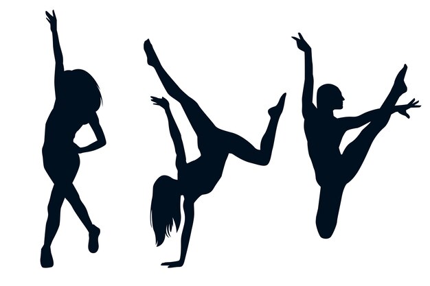 Silueta de bailarina plana de baile