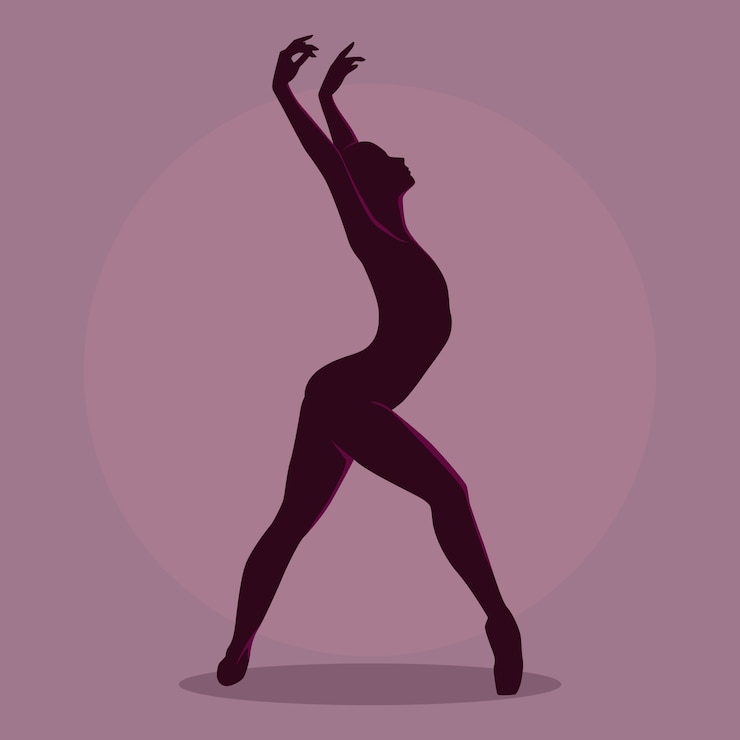 Vector gratuito silueta de bailarina plana dibujada a mano
