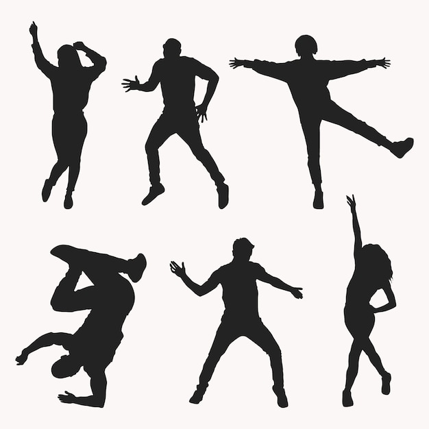 La silueta de una bailarina plana