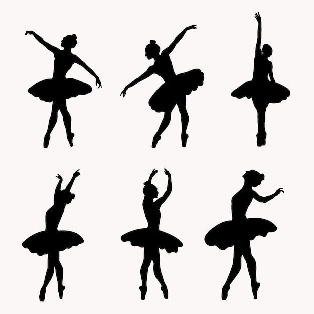 La silueta de una bailarina plana