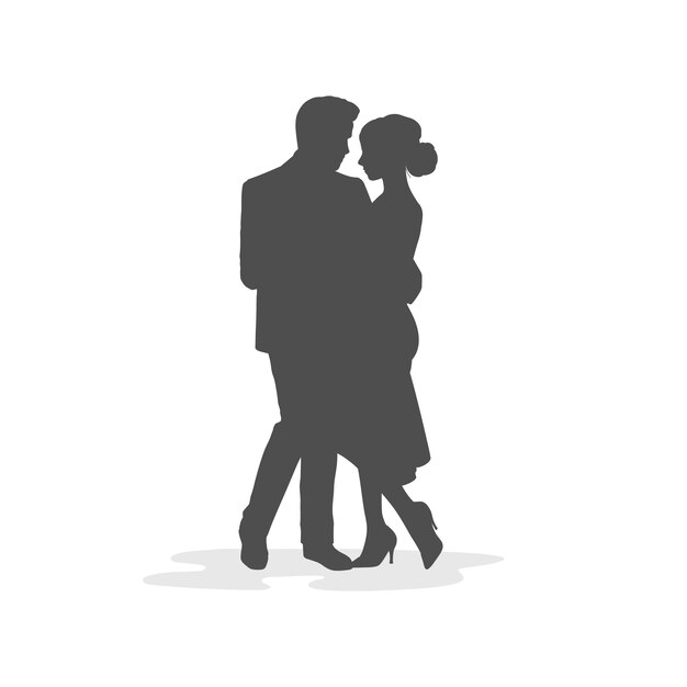 Silueta de baile de salón dibujada a mano