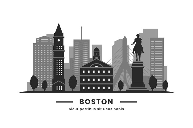 Silueta de boston de diseño plano