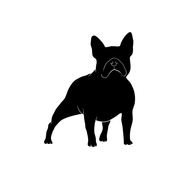Silueta de bulldog dibujada a mano