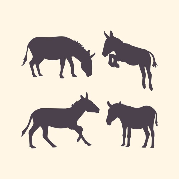 Silueta de burro dibujada a mano
