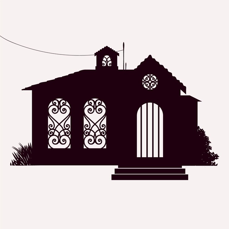 Vector gratuito silueta de casa de diseño plano