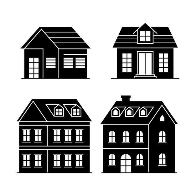 Silueta de casa de diseño plano