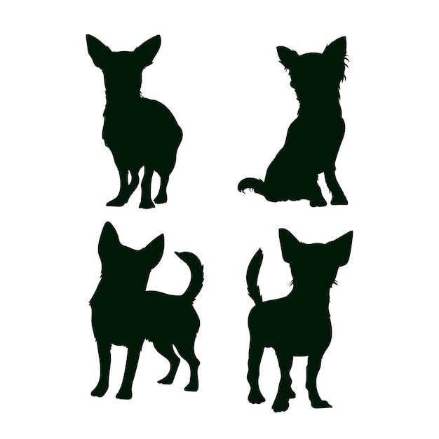 Silueta de chihuahua de diseño plano