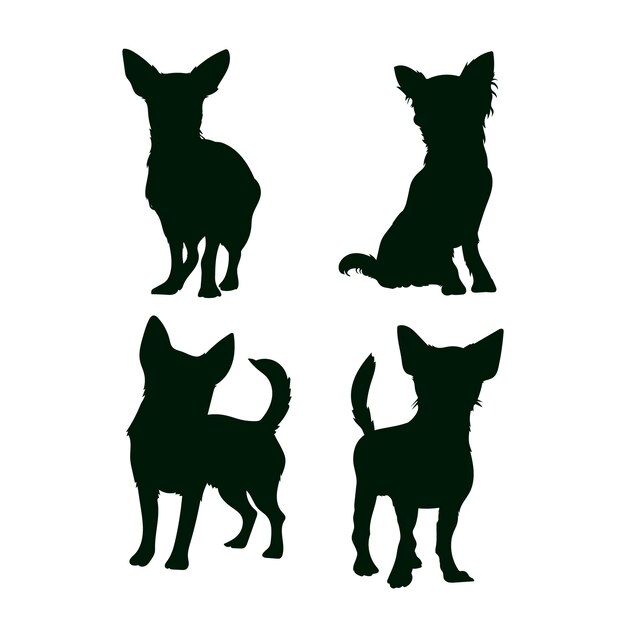 Silueta de chihuahua de diseño plano