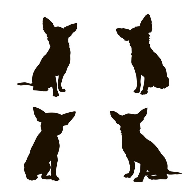 Silueta de chihuahua de diseño plano
