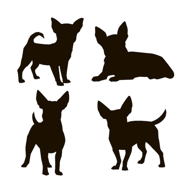 Silueta de chihuahua de diseño plano