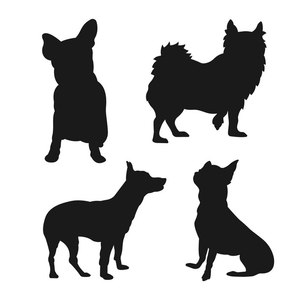 Silueta de chihuahua de diseño plano