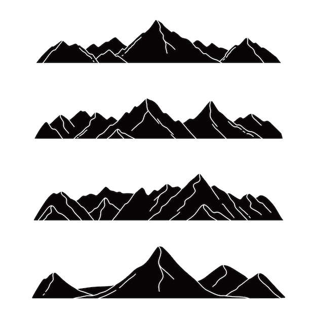 Silueta de cordillera dibujada a mano