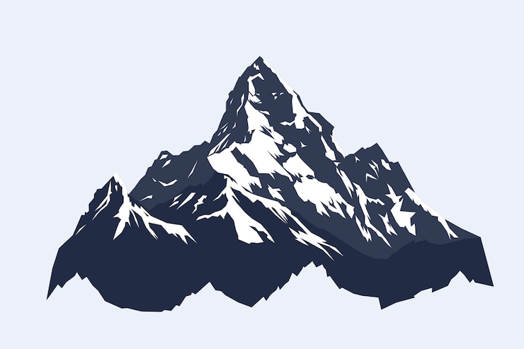 Vector gratuito silueta de cordillera de diseño plano