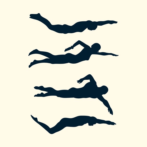 silueta deportiva de diseño plano