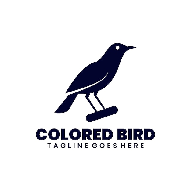 Vector gratuito silueta de diseño de logotipo de ilustración de pájaro coloreado