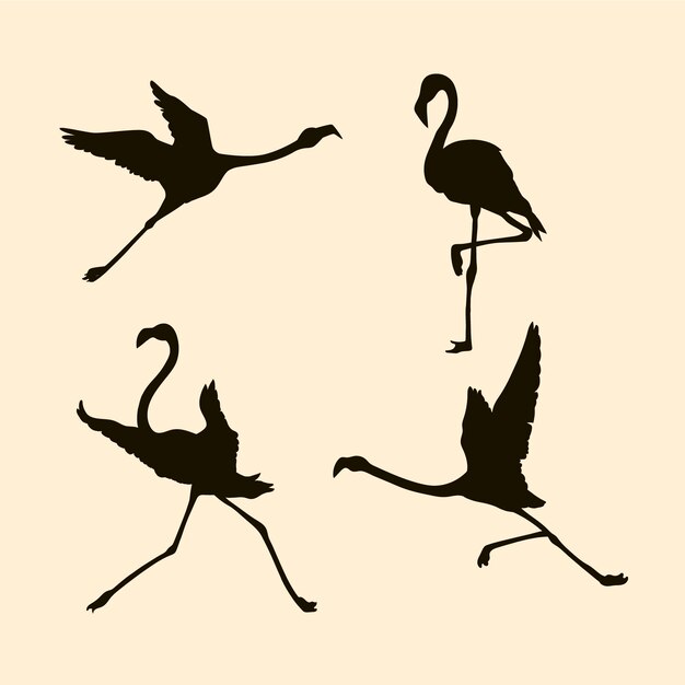 Silueta de flamenco dibujada a mano