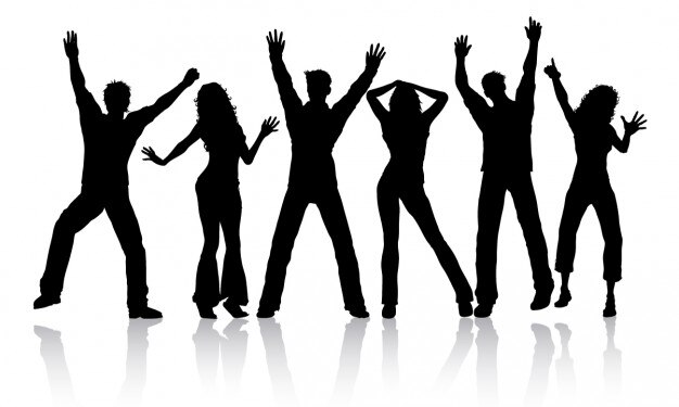 Silueta de gente bailando