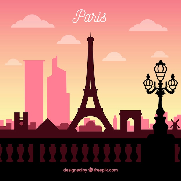 Silueta de horizonte de ciudad de paris