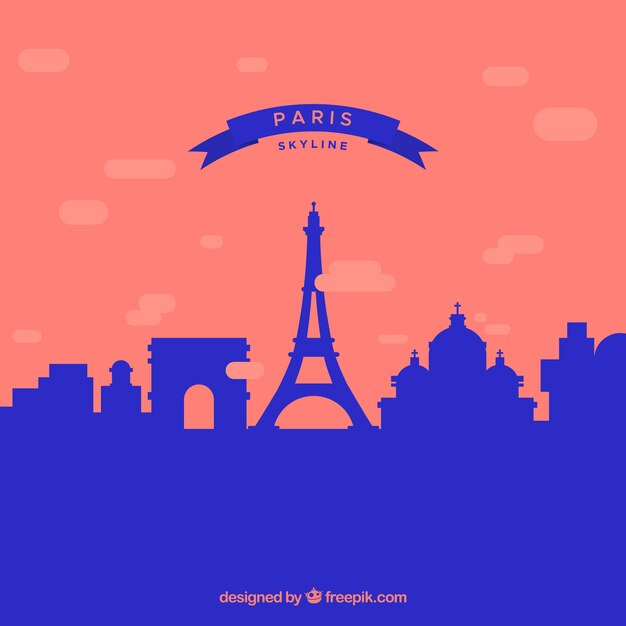Silueta de horizonte de ciudad de paris