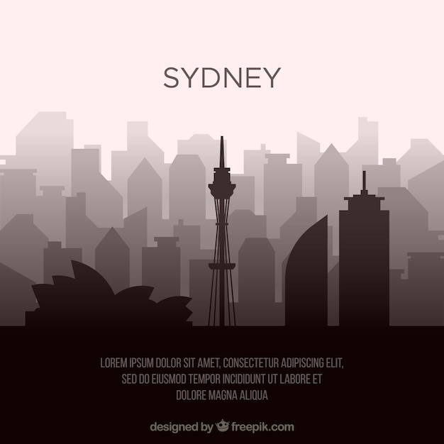 Vector gratuito silueta de horizonte de ciudad de sidney