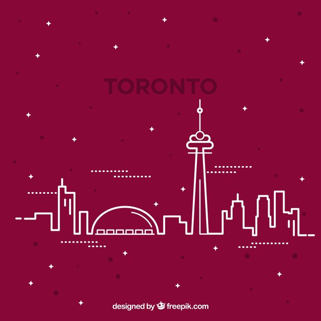 Silueta de horizonte de ciudad de toronto en monolíneas