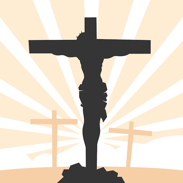 Silueta de jesús de diseño plano