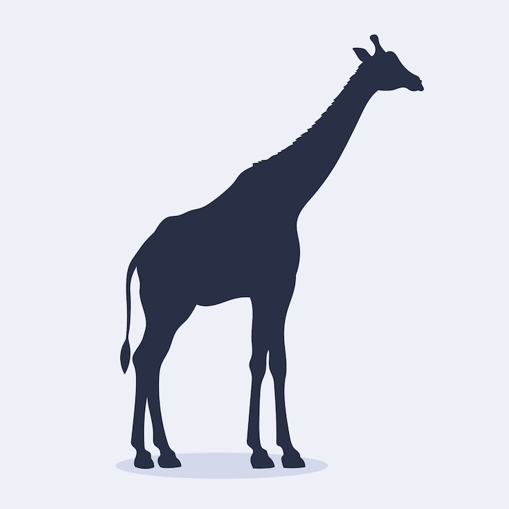 Vector gratuito silueta de jirafa dibujada a mano