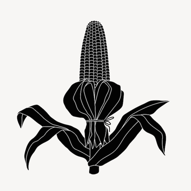 Vector gratuito silueta de maíz dibujada a mano