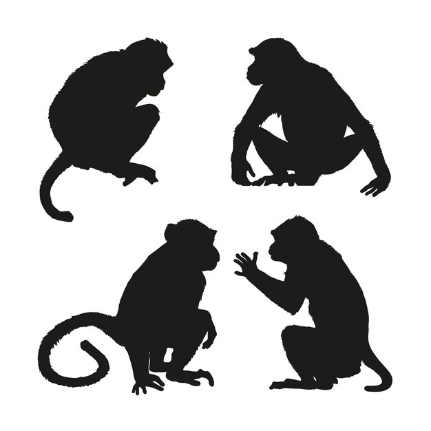 Silueta de mono dibujada a mano