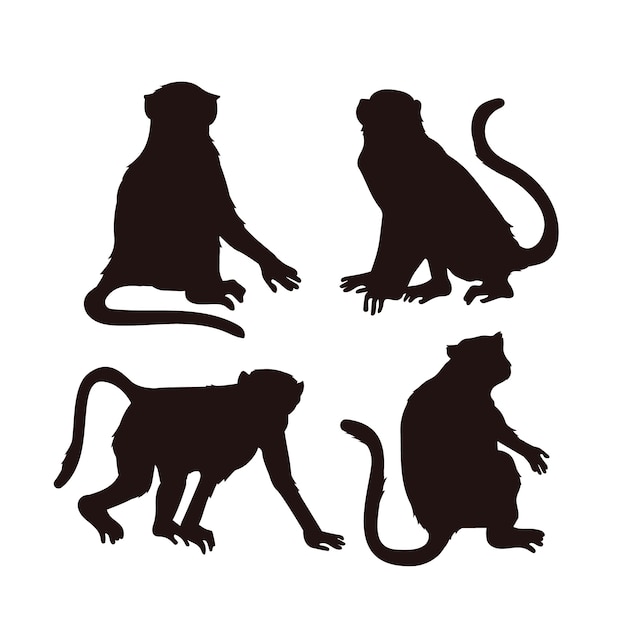 Silueta de mono dibujada a mano