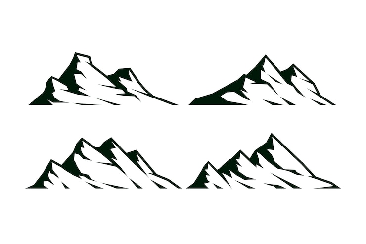 Vector gratuito silueta de montaña dibujada a mano