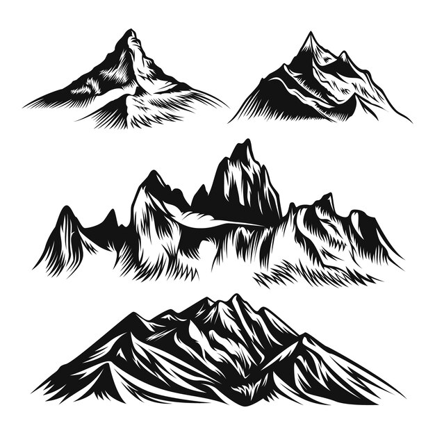 Silueta de montaña dibujada a mano