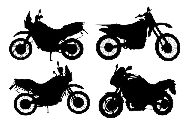 Vector gratuito silueta de moto dibujada a mano