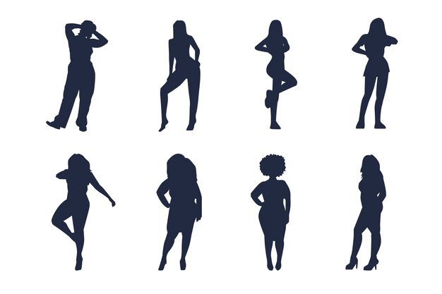 Silueta de mujer dibujada a mano