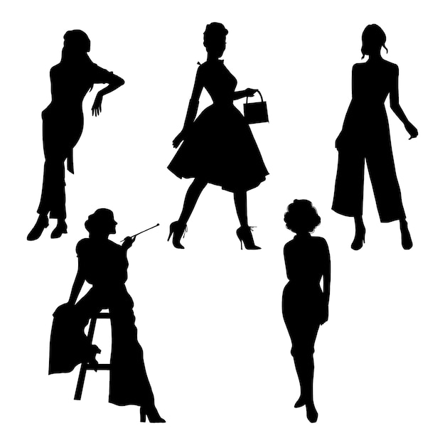 Silueta de mujer dibujada a mano