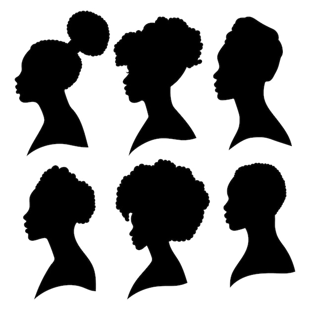 Silueta de mujer negra dibujada a mano