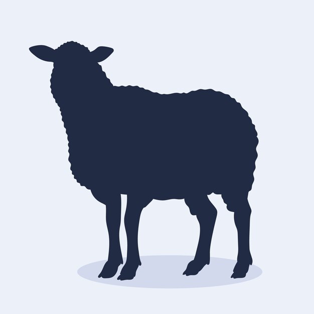 Silueta de oveja dibujada a mano