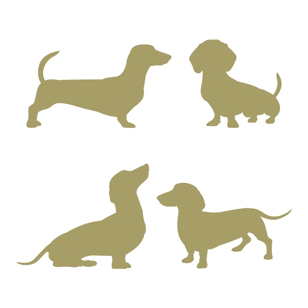 Silueta de perro salchicha de diseño plano