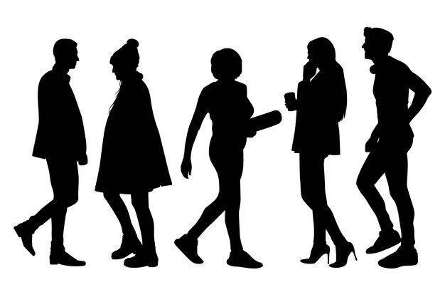 Silueta de persona caminando dibujada a mano