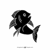 Vector gratuito silueta de pescado negro