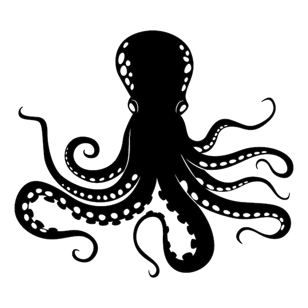 Silueta de pulpo dibujada a mano