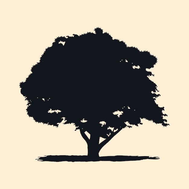 Silueta de roble dibujada a mano